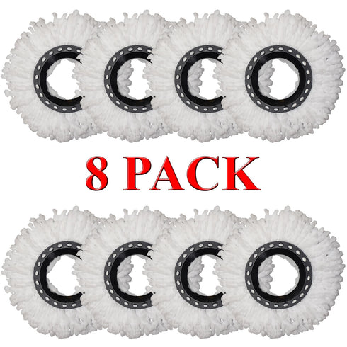 Spin Mop Refill Heads Replacement Pads - Compatible Microfiber Mop Heads – 2, 4, 6, 8, or 10 Pack
