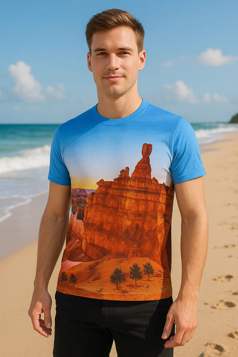 Men’s Scenic Landscape Print Short Sleeve T-Shirt - 20/40 Pack - From £1.00 Per Unit