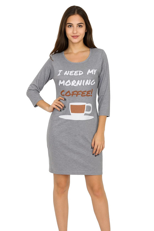 Women's Long Sleeve Cotton Night Shirts