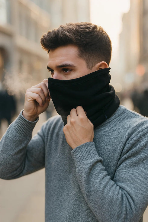 Unisex Fleece Neck Warmer – Winter Thermal Face Cover & Gaiter Scarf