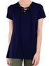 Womens Neck Fitted Drawstring Top