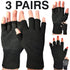 Unisex Half Finger Grip Gloves – Black Winter Warm Knitted Gloves for Men & Women