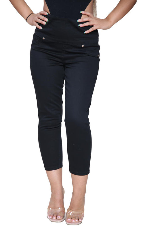 Women’s Cropped Capri Trousers 10/20/50 Pack – Half Elastic Waist Lightweight Casual Summer Pants with Pockets for Everyday Comfort