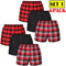 6 Pack Men's Check Woven Cotton Boxers