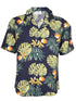 Men’s Hawaiian Shirt with Tropical Leaf and Floral Print – Casual Beachwear