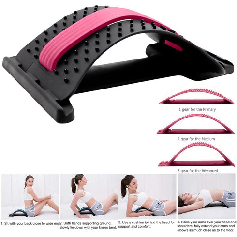 Back Stretcher with Acupressure Points – Lumbar Support Device for Spine Pain Relief & Posture Correction