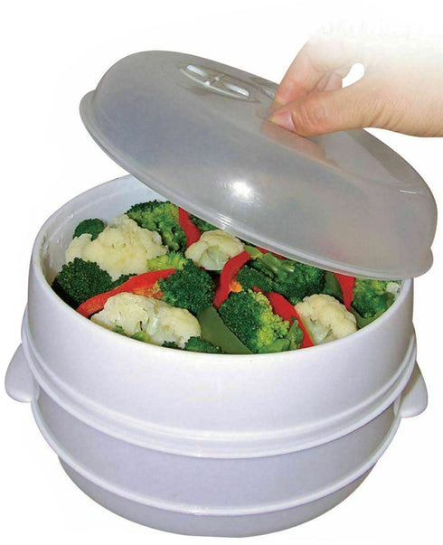 Microwave Steamer Bowl with Lid – BPA-Free Vegetable & Food Steaming Cooker for Healthy Quick Meals