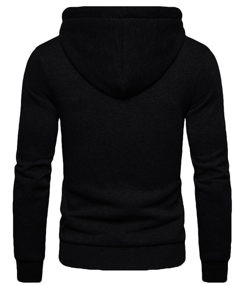 Mens Plain Fleece Zip Up Hoodie With Free Same Cord