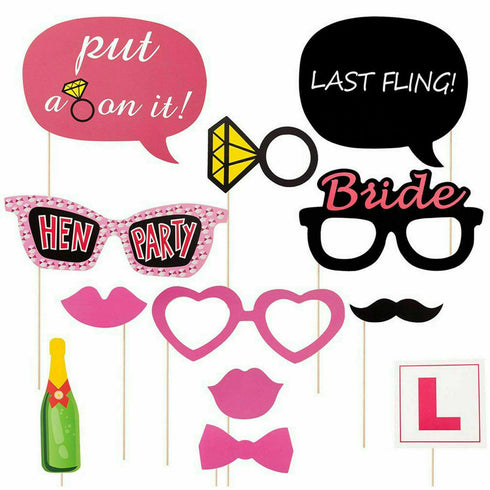 30 Pieces Colourful Hen Do Props For Photos
