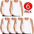 6 Pack Men's Plain Polycotton Sleeveless Vest – Soft, Lightweight, Print-Friendly Gym Tank Top