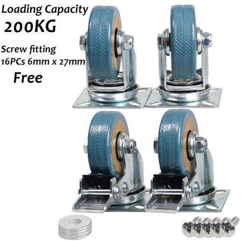 4 Pack Heavy Duty Metal Frame Replacement Wheels