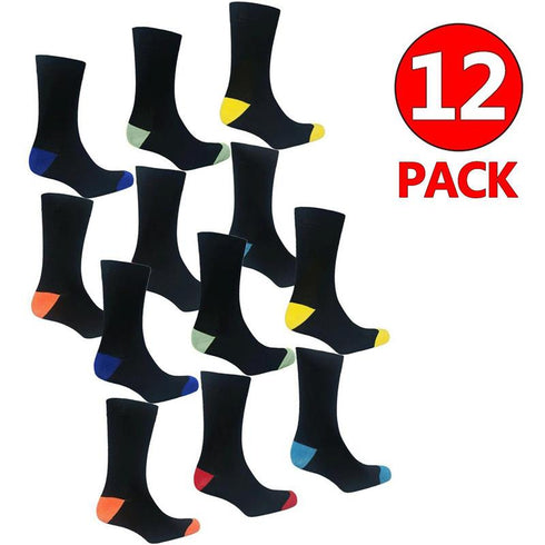 Mens Designer Cotton Formal Socks - 6/12 Pack