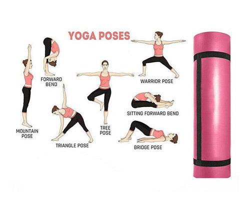 Non-Slip Yoga Mat for Exercise & Fitness With Carry Strap
