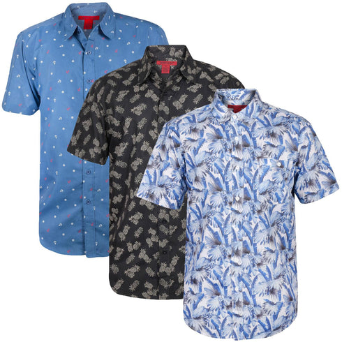 3 Pack Mens Hawaiian Summer Shirts