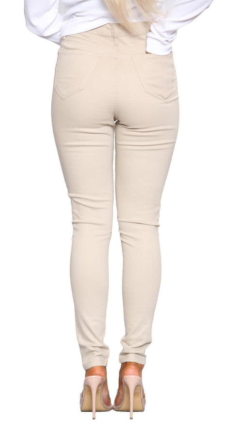 Women’s Beige High Waist Skinny Jeans