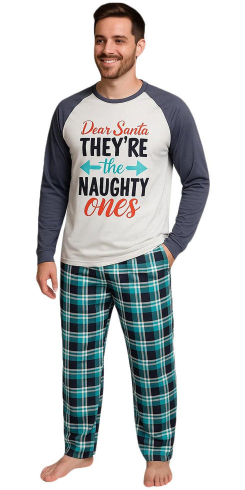 3-Pack Men’s Christmas Pajama Sets – Funny Holiday Designs & Plaid Pants