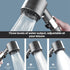 TrueFace 3 Mode Turbocharged High Pressure Shower Head – Water Saving Handheld Spray with On/Off Switch (Matte Grey)