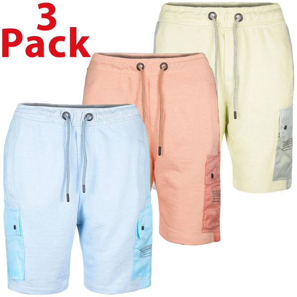 3 Pack Mens Cargo Knee Length Shorts