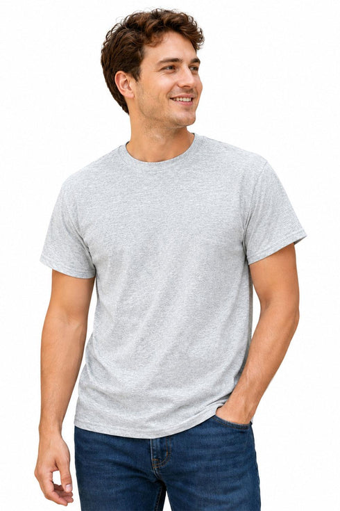 25 Pack Mens Plain T-Shirts Grey White Mixed Sizes - From 79p Per Unit