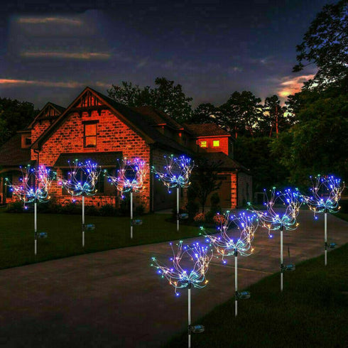 Solar LED Firework Garden Lights – 90 LEDs Starburst Pathway Stakes