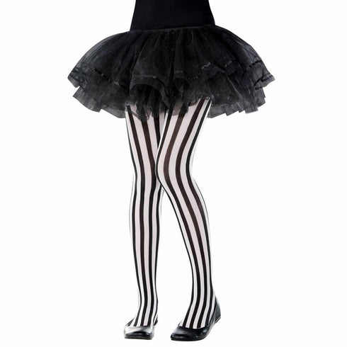 Kids Halloween Costume & LED Lights Bundle | Troll Dress, Striped Leggings with Skirt & 6 Pack Maple Leaf String Lights