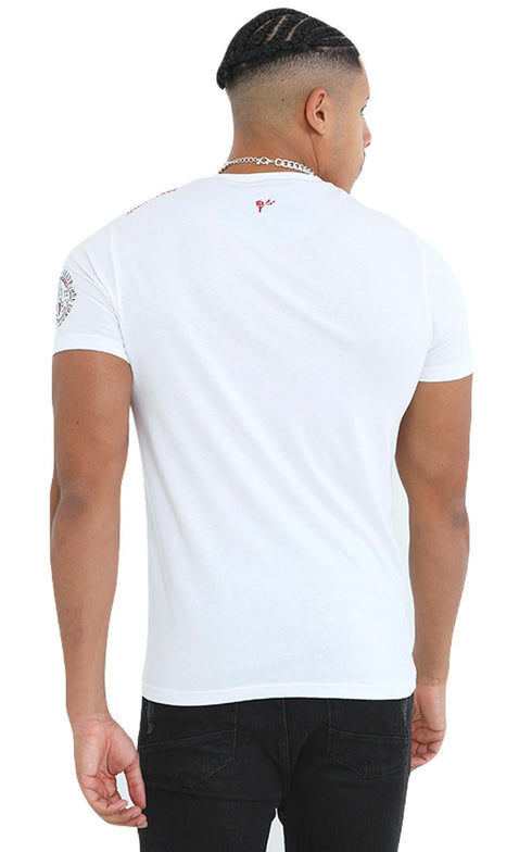 Mens Brave Soul Cotton Tee with Motorcycle Print