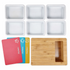Bamboo Cutting Board Set with Colour-Coded Chopping Mats & Storage Tray – Hygienic Kitchen Food Prep System