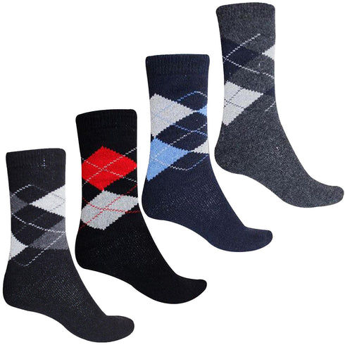 Assorted Mens Polycotton Thermal Socks - Pack of 12