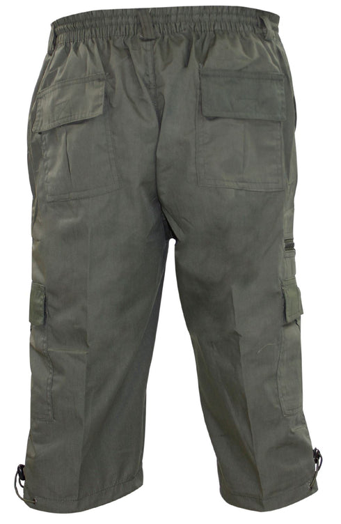 Men 3/4 Elasticated Waist Cargo Combat Shorts