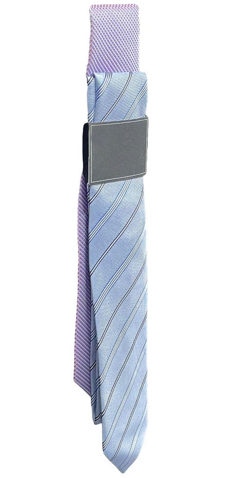 Mens Party wear Solid Striped Ties - Pack of 2