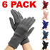 6 Pack Women’s Winter Knit Gloves – Warm, Stretchy & Soft Assorted Colours