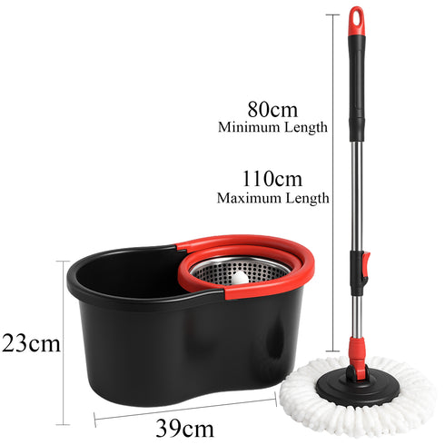 360° Magic Spin Mop & Bucket Set – Easy Floor Cleaning System with Stainless Steel Wringer & Microfiber Mop Head