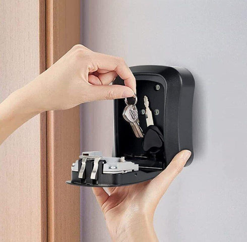 Wall Mounted Weatherproof Key Lock Box with 4-Digit Combination Code
