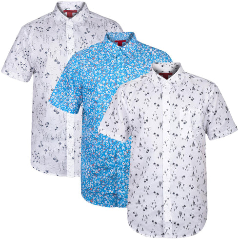 3 Pack Mens Hawaiian Summer Shirts