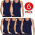 6 Pack Men's Plain Polycotton Sleeveless Vest – Soft, Lightweight, Print-Friendly Gym Tank Top