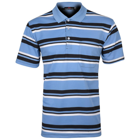 3 Pack Mens Striped Polo Collar Shirts