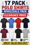 17 Pack Men’s Polo Shirts Assorted Colours - From £3.00 Per Unit