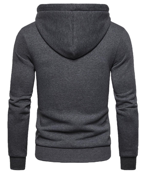 Mens Plain Fleece Zip Up Hoodie With Free Same Cord