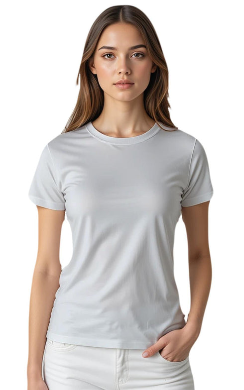 5 Pack Womens Plain Crew Neck T-Shirts