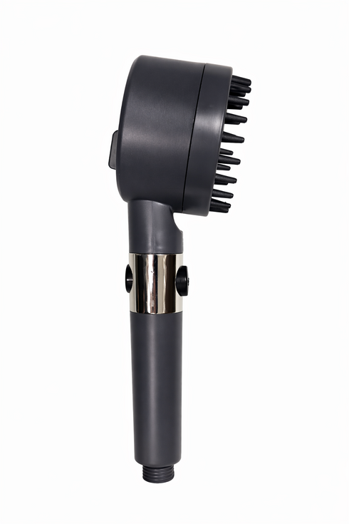 TrueFace 3 Mode Turbocharged High Pressure Shower Head – Water Saving Handheld Spray with On/Off Switch (Matte Grey)