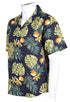 Men’s Hawaiian Shirt with Tropical Leaf and Floral Print – Casual Beachwear