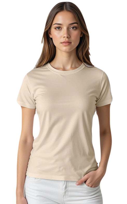 5 Pack Womens Plain Crew Neck T-Shirts