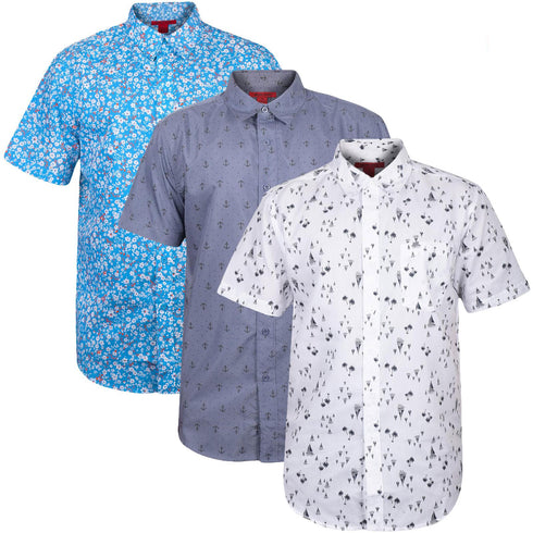 3 Pack Mens Hawaiian Summer Shirts
