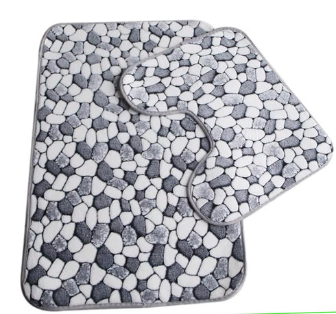 2 Pack Pebble Bath and Pedestal Mat