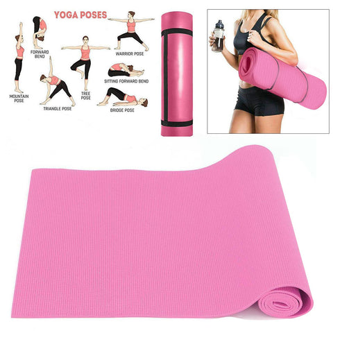 Yoga Mat for Fitness, Pilates & Home Workouts – Non-Slip, Cushioned Exercise Mat with Carry Strap