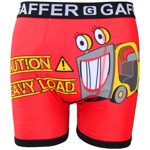 Gaffer Novelty Men’s Boxer Shorts – Caution Heavy Load Funny Print