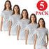 5 Pack Womens Plain Crew Neck T-Shirts