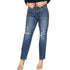Women’s Blue Distressed High Waist Mom Jeans