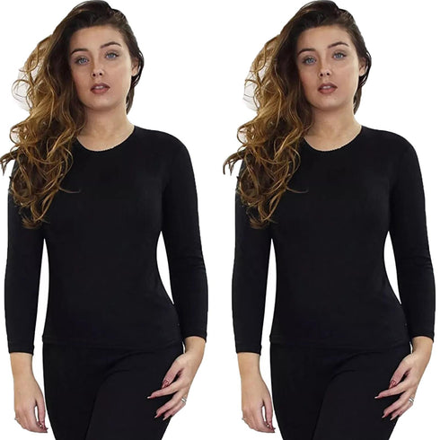 2 Pack Womens Long Sleeve Thermal Top