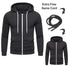 Mens Plain Fleece Zip Up Hoodie With Free Same Cord